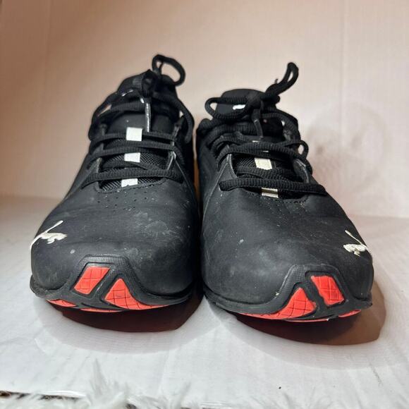 Puma Men Size 8 Black Lace Up Viz Runner Training Athletic Shoes Sneaker - Picture 3 of 9